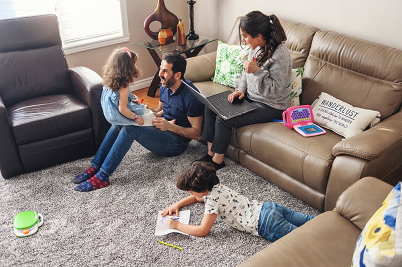 A family enjoying playing with themselves.